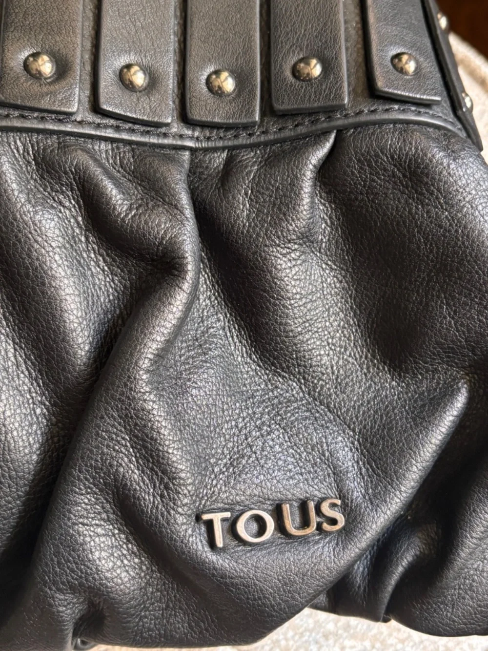 TOUS Studded Leather Bag Black